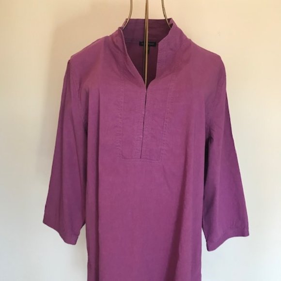 Eileen Fisher purple linen tunic, size L - Picture 2 of 12